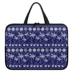 Blue Summer Coconut Pattern Print Laptop Sleeve With Handle