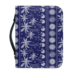 Blue Summer Coconut Pattern Print Leather Bible Cover