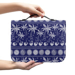 Blue Summer Coconut Pattern Print Leather Bible Cover
