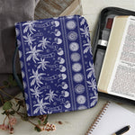 Blue Summer Coconut Pattern Print Leather Bible Cover