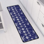 Blue Summer Coconut Pattern Print Long Kitchen Mat
