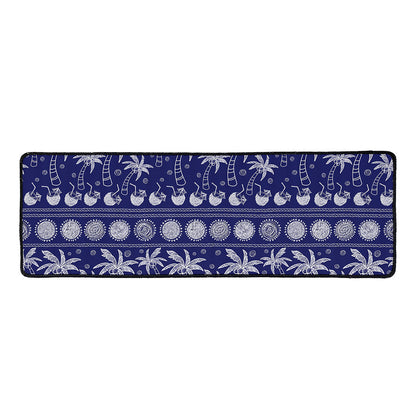 Blue Summer Coconut Pattern Print Long Kitchen Mat