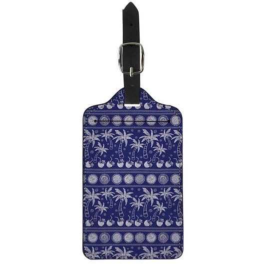 Blue Summer Coconut Pattern Print Luggage Tag