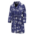 Blue Summer Coconut Pattern Print Men's Bathrobe