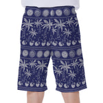 Blue Summer Coconut Pattern Print Men's Beach Shorts