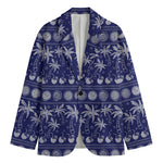 Blue Summer Coconut Pattern Print Men's Blazer