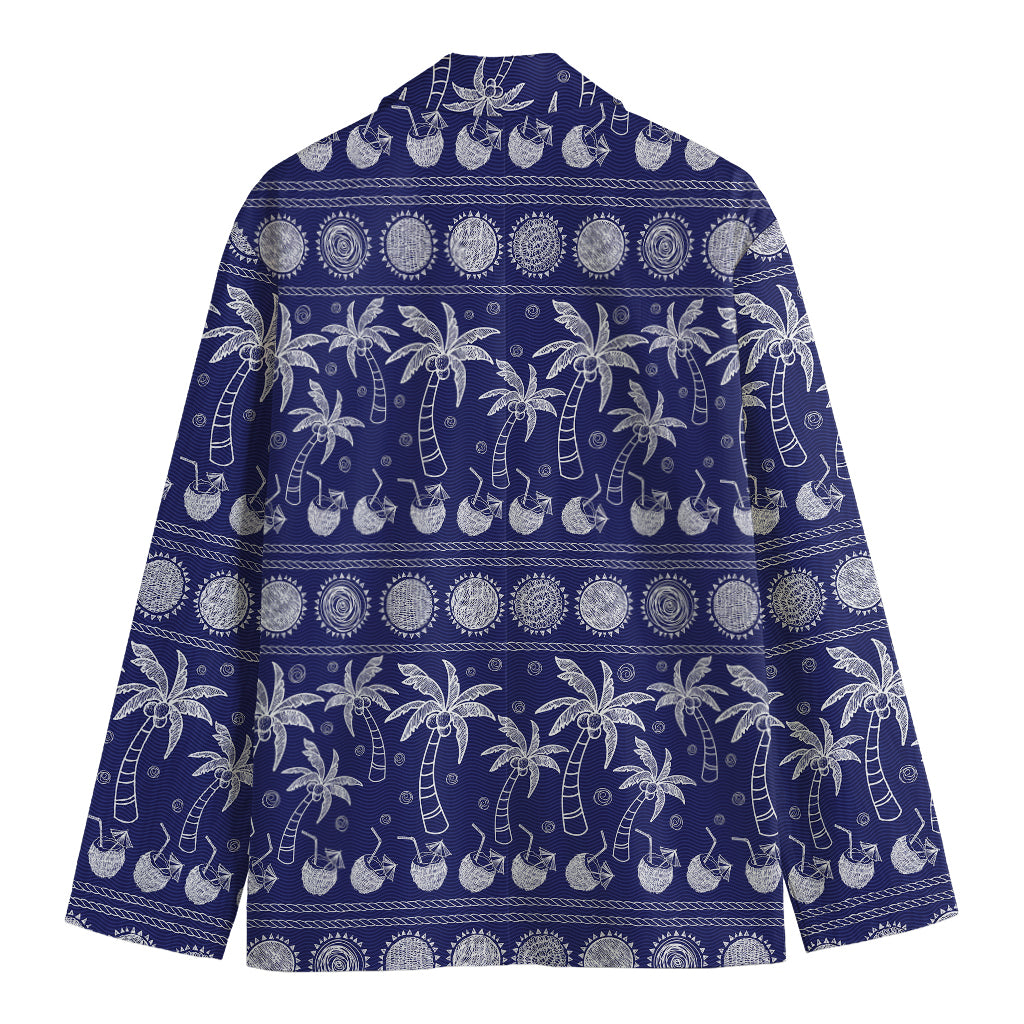 Blue Summer Coconut Pattern Print Men's Blazer
