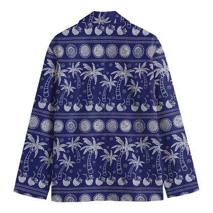 Blue Summer Coconut Pattern Print Men's Blazer