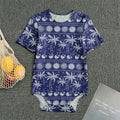 Blue Summer Coconut Pattern Print Men's Bodysuit