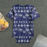 Blue Summer Coconut Pattern Print Men's Bodysuit
