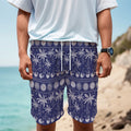 Blue Summer Coconut Pattern Print Men's Cargo Shorts