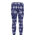 Blue Summer Coconut Pattern Print Men's Leggings