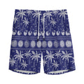 Blue Summer Coconut Pattern Print Men's Athletic Shorts