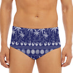 Blue Summer Coconut Pattern Print Men's Triangle Swim Briefs