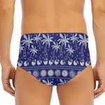 Blue Summer Coconut Pattern Print Men's Triangle Swim Briefs