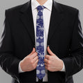Blue Summer Coconut Pattern Print Necktie