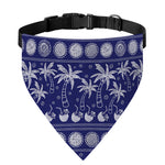 Blue Summer Coconut Pattern Print Over The Collar Dog Bandana