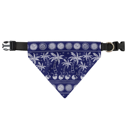 Blue Summer Coconut Pattern Print Over The Collar Dog Bandana