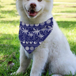 Blue Summer Coconut Pattern Print Over The Collar Dog Bandana