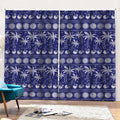 Blue Summer Coconut Pattern Print Pencil Pleat Curtains