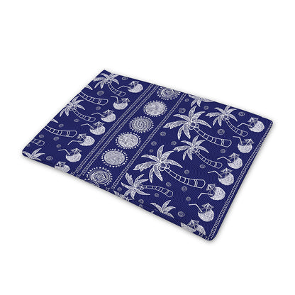 Blue Summer Coconut Pattern Print Pet Cooling Mat Cover