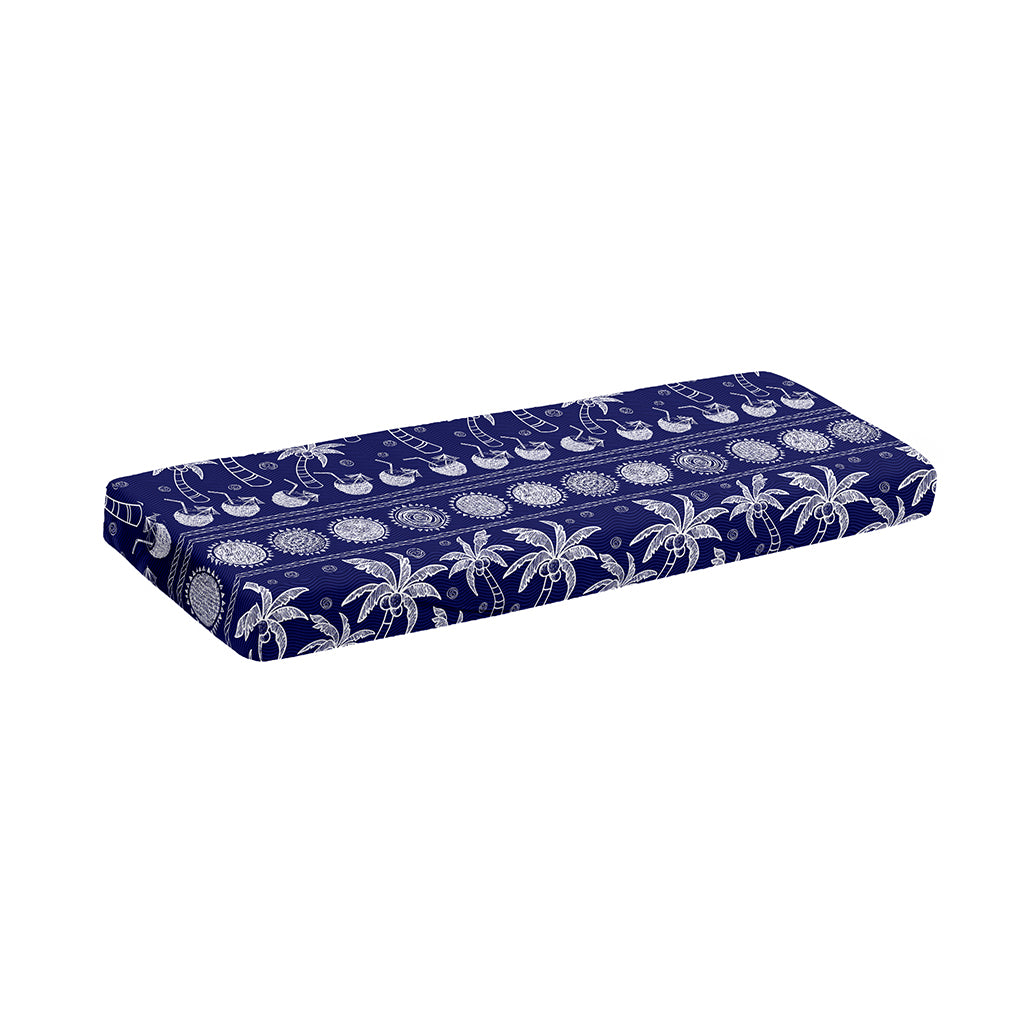 Blue Summer Coconut Pattern Print Piano Keyboard Cover
