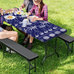Blue Summer Coconut Pattern Print Picnic Table Cover