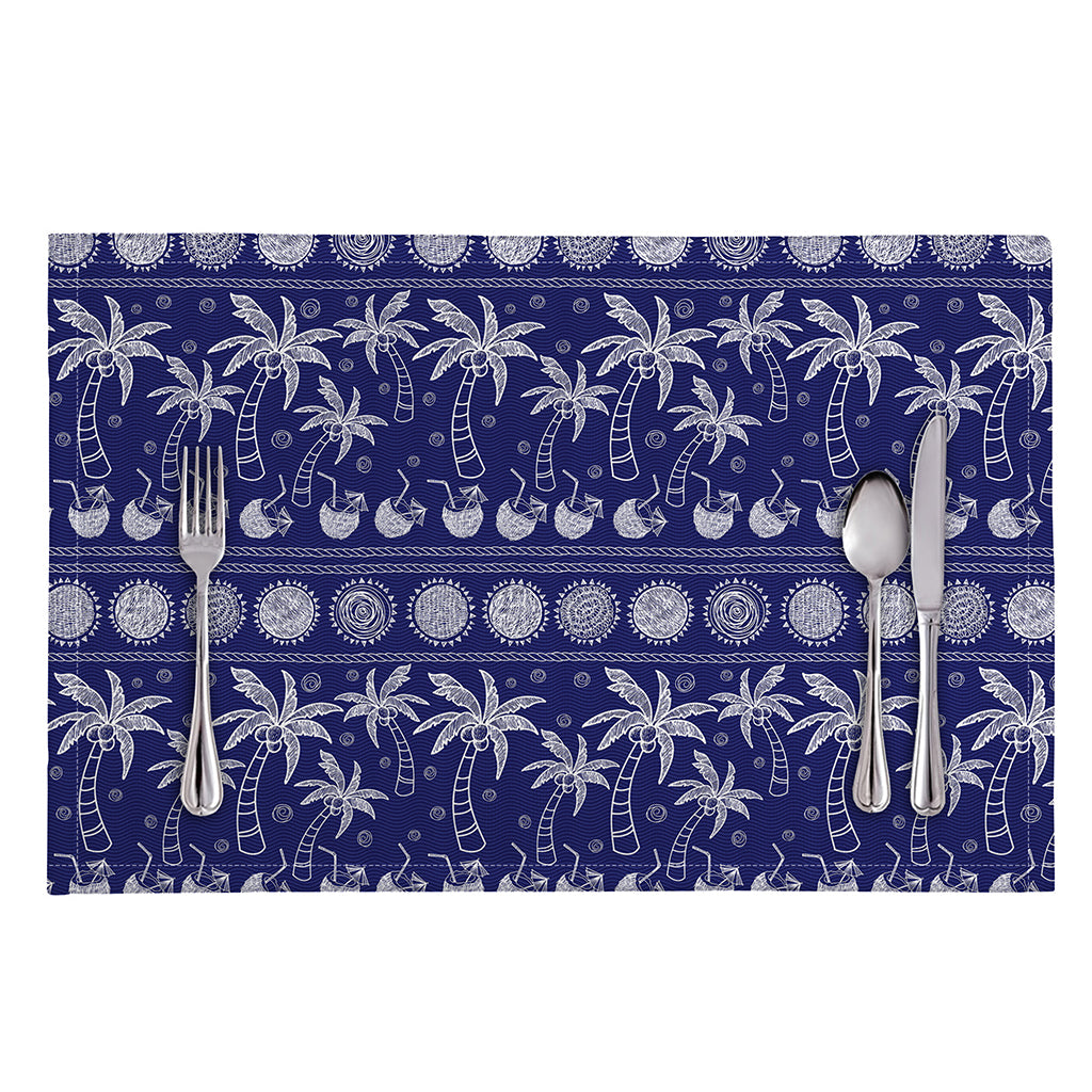 Blue Summer Coconut Pattern Print Placemat