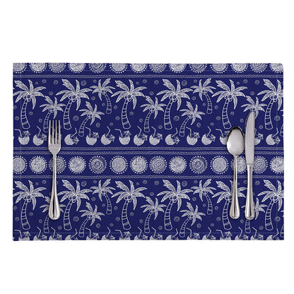Blue Summer Coconut Pattern Print Placemat