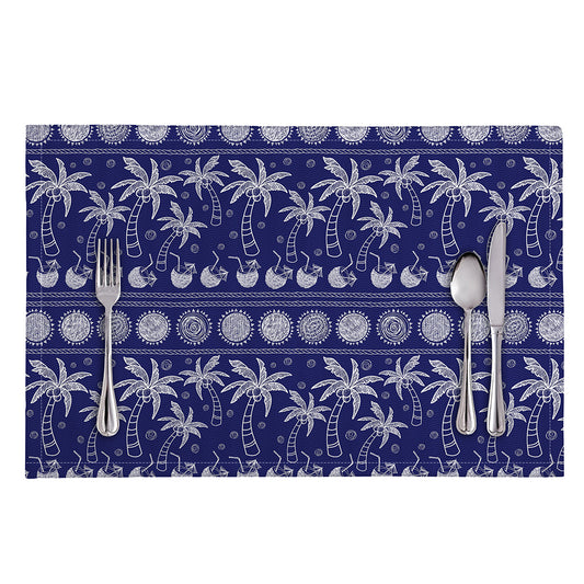 Blue Summer Coconut Pattern Print Placemat