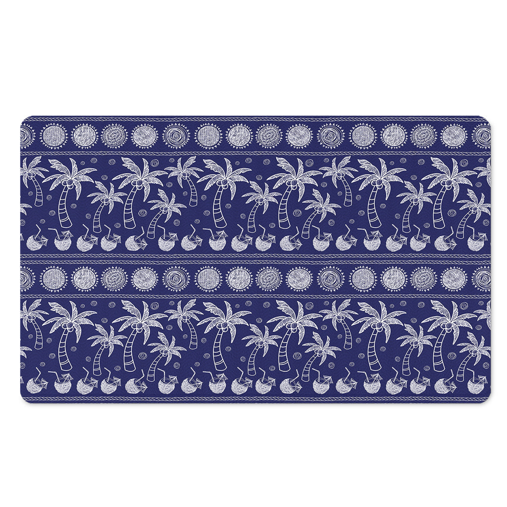 Blue Summer Coconut Pattern Print Polyester Doormat