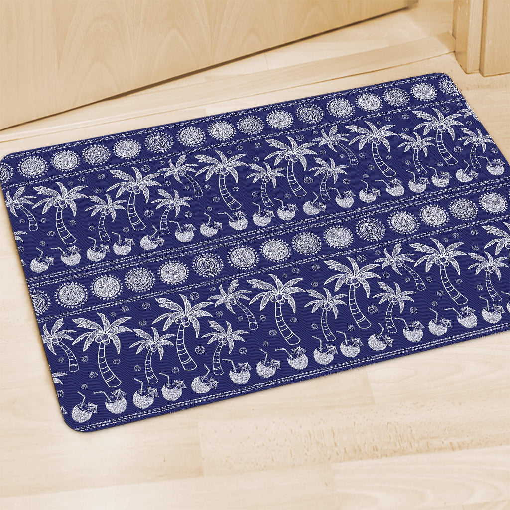 Blue Summer Coconut Pattern Print Polyester Doormat