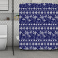 Blue Summer Coconut Pattern Print Polyester Shower Curtain