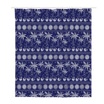 Blue Summer Coconut Pattern Print Polyester Shower Curtain