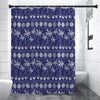 Blue Summer Coconut Pattern Print Premium Shower Curtain