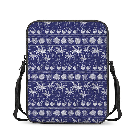 Blue Summer Coconut Pattern Print Rectangular Crossbody Bag