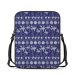 Blue Summer Coconut Pattern Print Rectangular Crossbody Bag