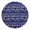 Blue Summer Coconut Pattern Print Round Blanket