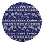 Blue Summer Coconut Pattern Print Round Blanket