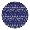 Blue Summer Coconut Pattern Print Round Floor Mat