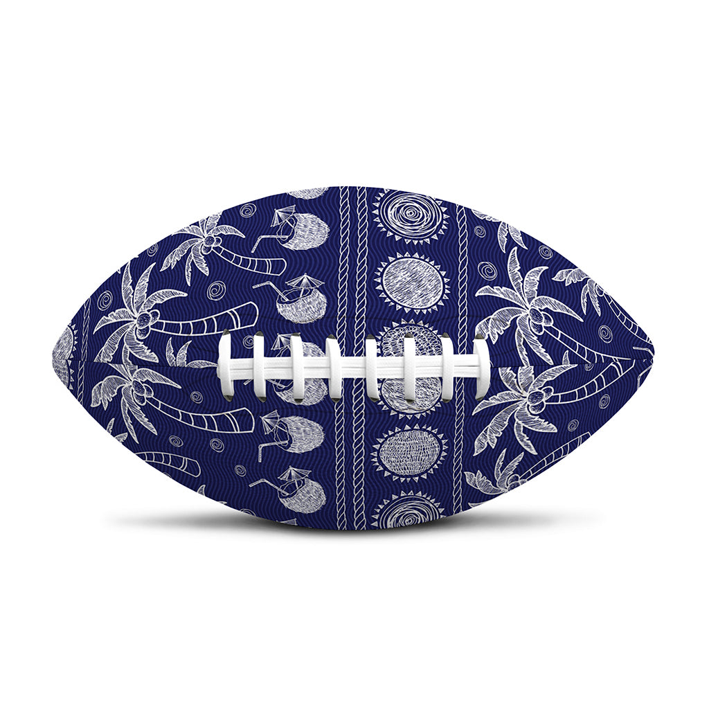 Blue Summer Coconut Pattern Print Rugby Ball