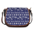 Blue Summer Coconut Pattern Print Saddle Bag