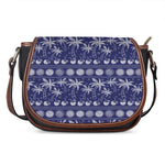 Blue Summer Coconut Pattern Print Saddle Bag