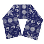 Blue Summer Coconut Pattern Print Scarf