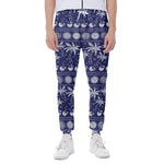 Blue Summer Coconut Pattern Print Scuba Joggers