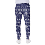 Blue Summer Coconut Pattern Print Scuba Joggers