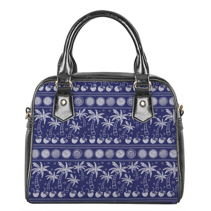 Blue Summer Coconut Pattern Print Shoulder Handbag