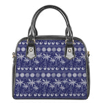 Blue Summer Coconut Pattern Print Shoulder Handbag