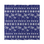 Blue Summer Coconut Pattern Print Silk Bandana