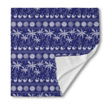 Blue Summer Coconut Pattern Print Silk Bandana